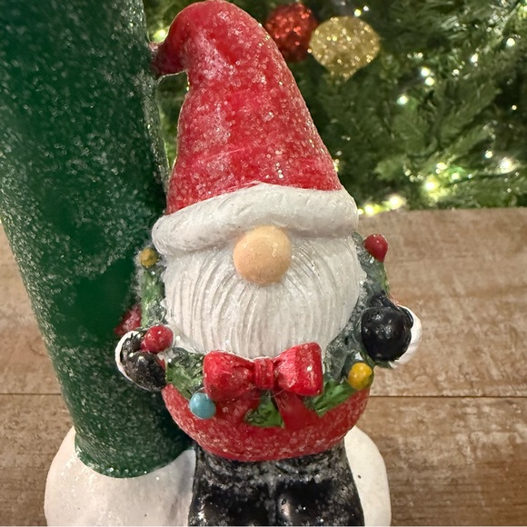 Mr. Christmas Festive Gnome Candle Green and Red - Picture 7 of 8